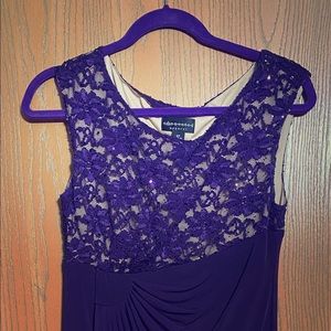 Purple Nylon dress with cinch and sequins
